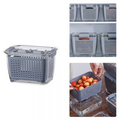 Fresh Produce Storage Container with inner drainage basket and transparent lid