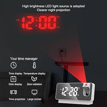 LED Projection Alarm Clock features and specifications