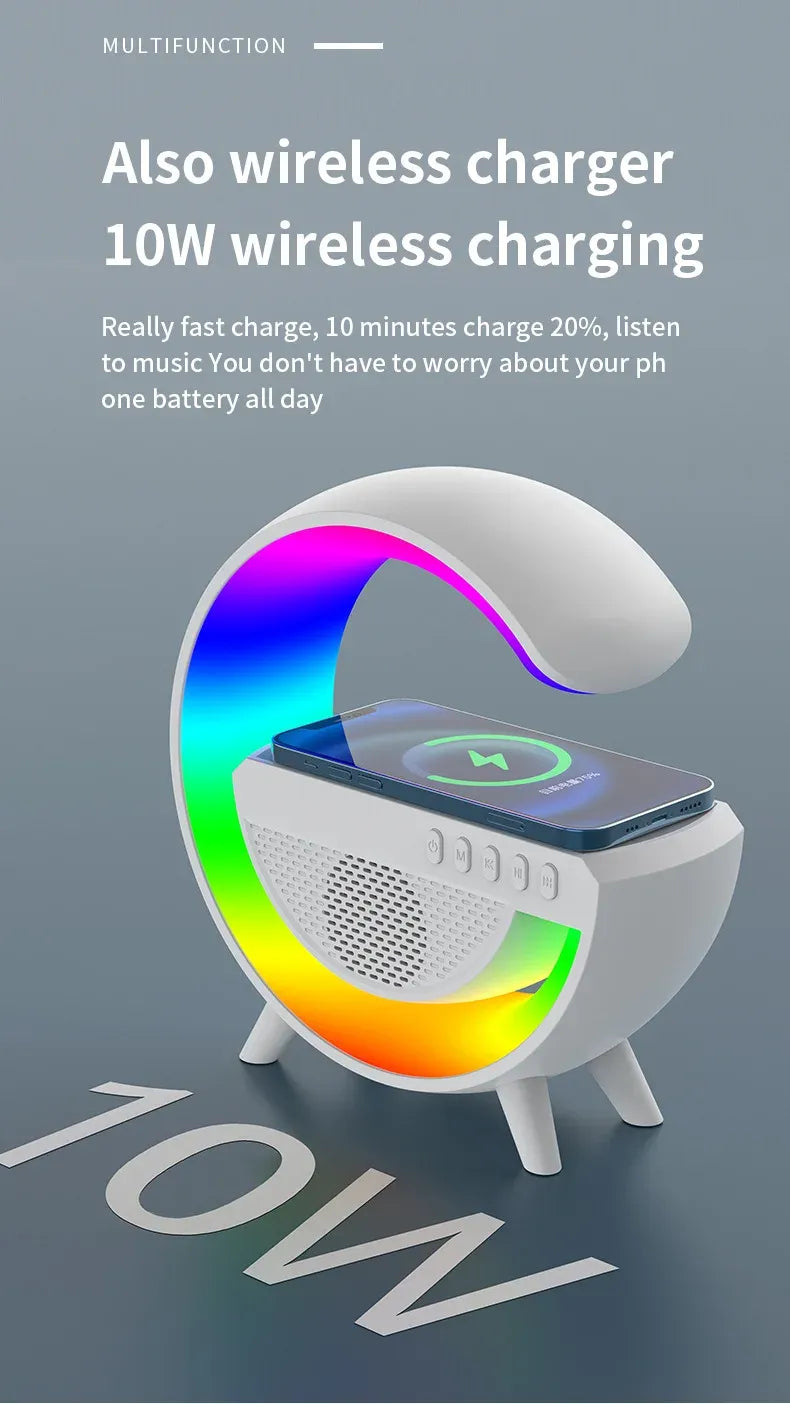 Multifunction RGB Bluetooth Speaker with Wireless Charging