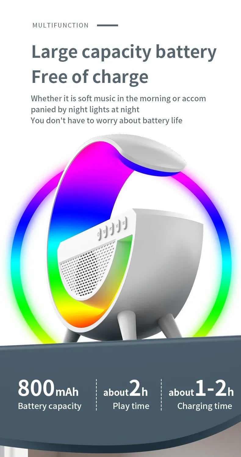 Multifunction RGB Bluetooth Speaker with Wireless Charging