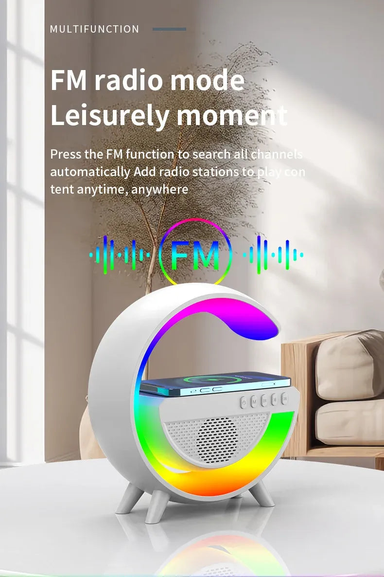 Multifunction RGB Bluetooth Speaker with Wireless Charging